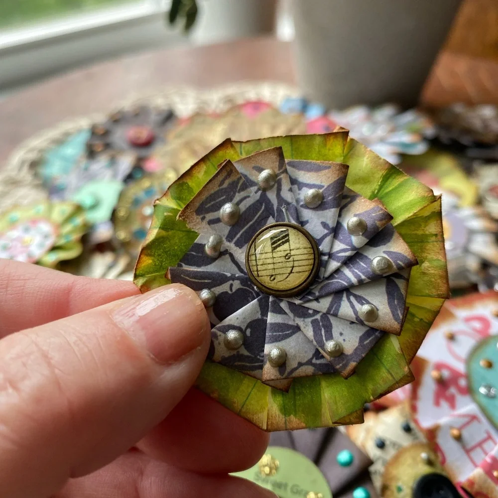 NEW!! Handcrafted Embellished Paper Flowers.